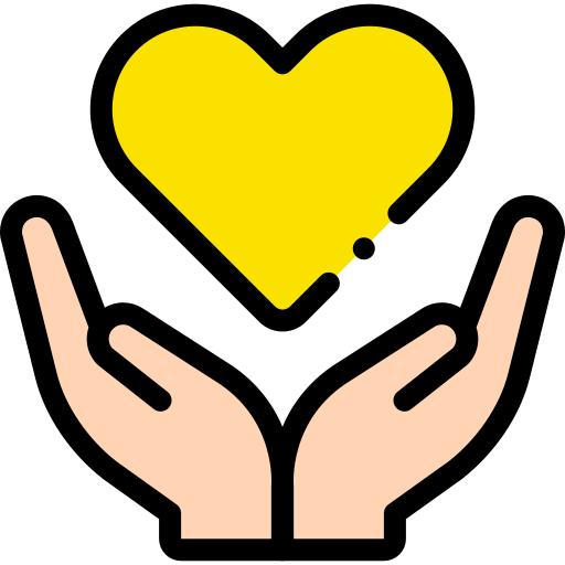 hands with a heart icon