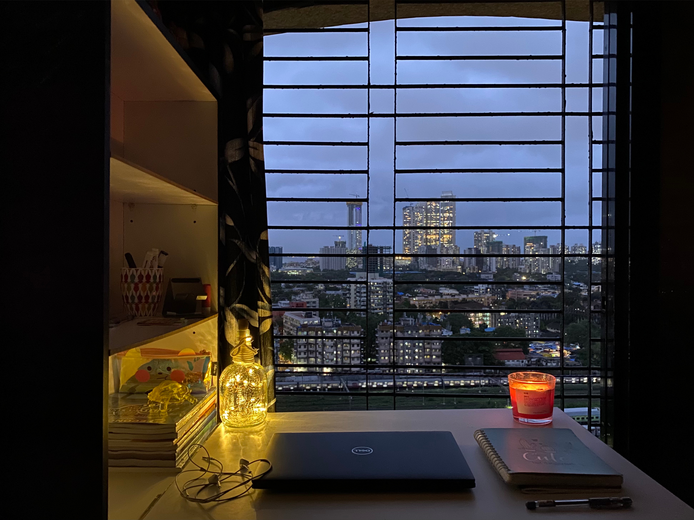 Sharanya's remote co-op workspace at home in Mumbai, India for California based co-op job