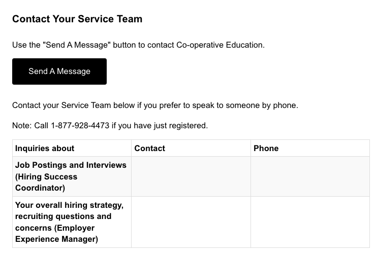 Screenshot from waterlooworks showing an example of your service team on the dashboard