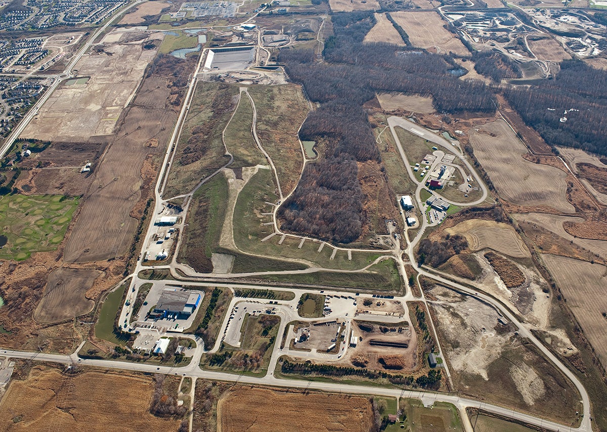 Region of Waterloo landfill, aerial view.