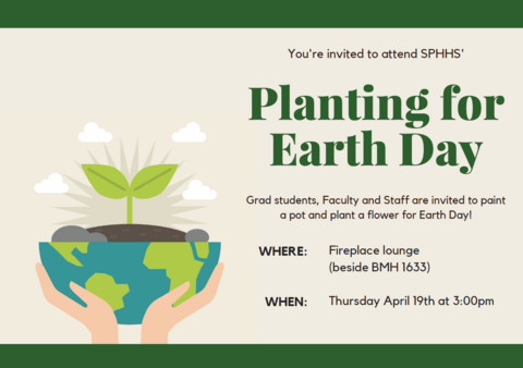 Poster for the Earth Day event with time and place