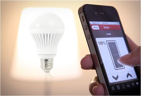 Light bulb controlled by smartphone