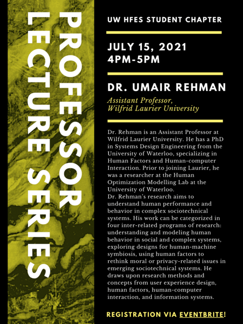 Professor Lecture Series - Dr. Umair Rehman