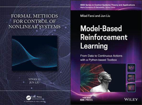 Lab members Farsi, Li, and Liu published new books on formal methods and reinforcement learning for control