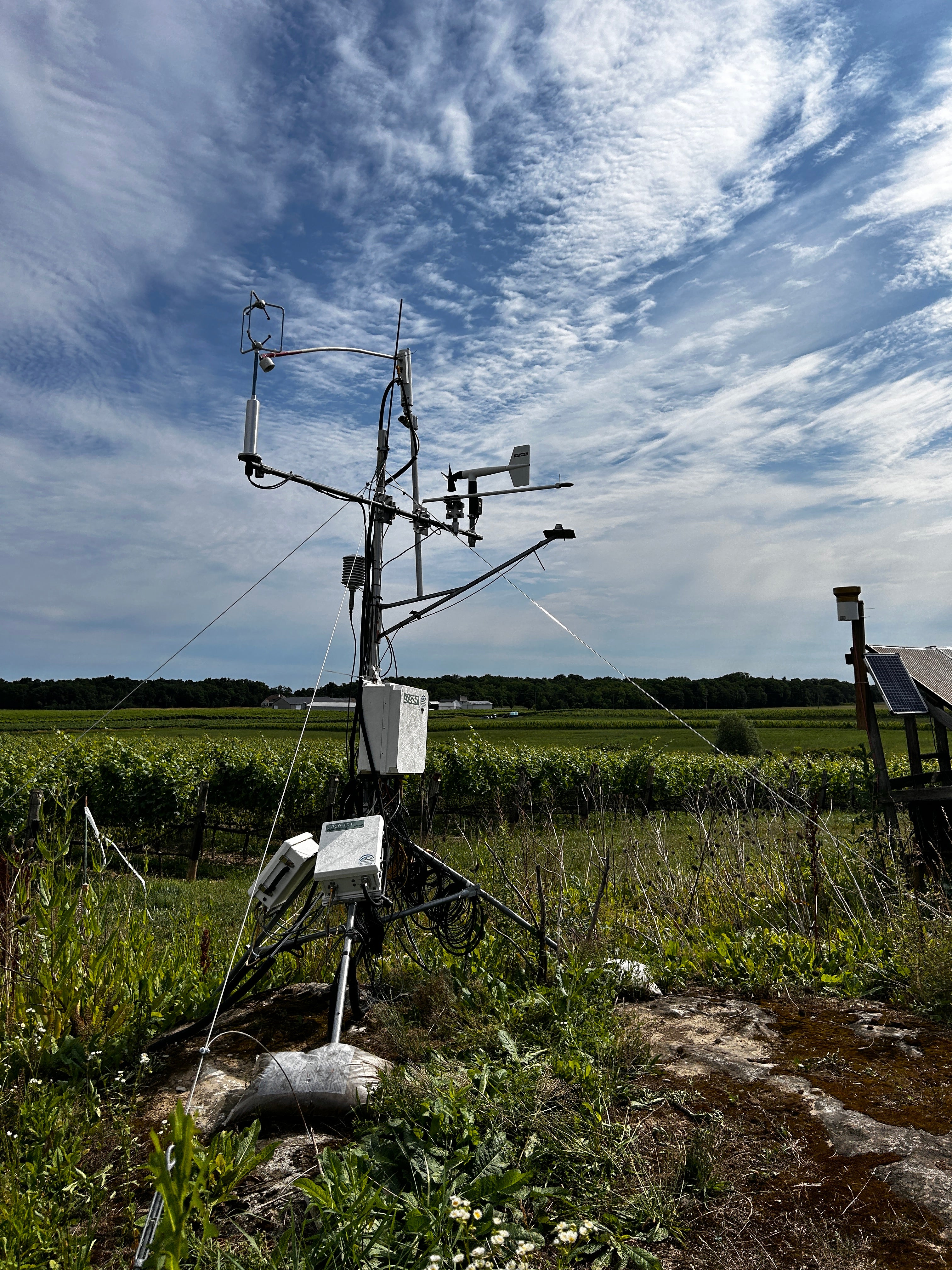 climate station in agricultural field in southern ontario