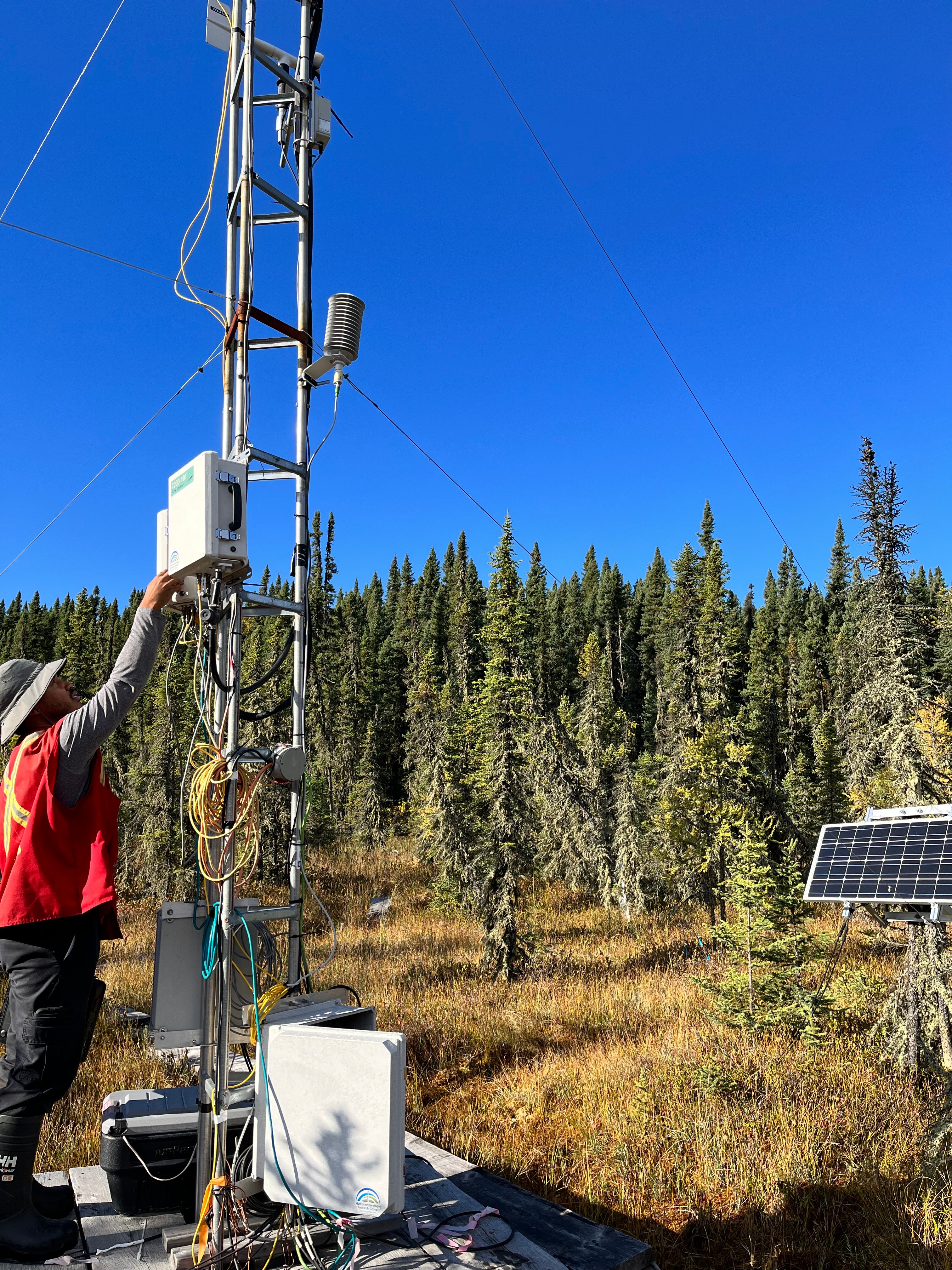 Climate station in northern wetland