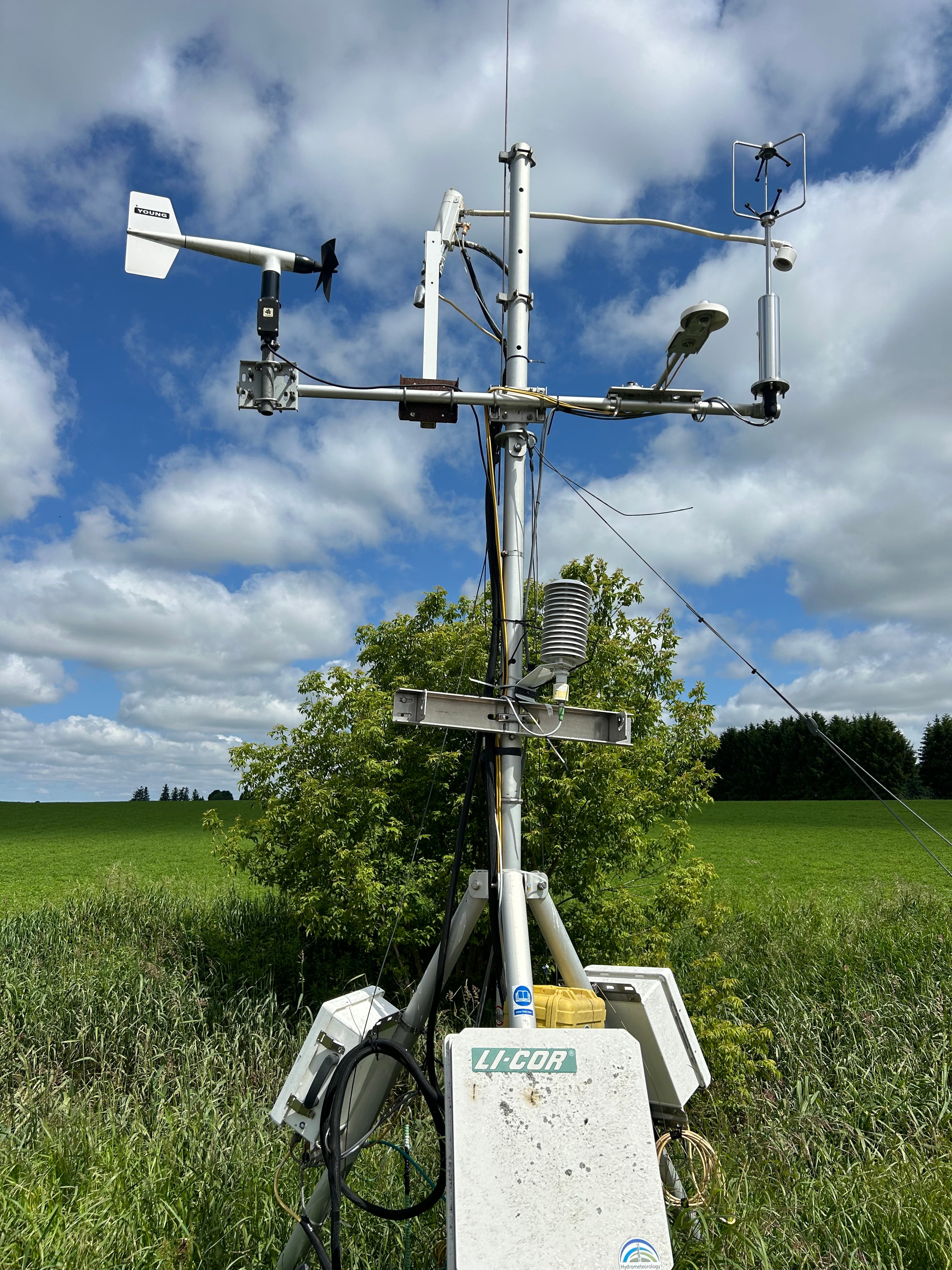 climate station in agricultural field in southern ontario