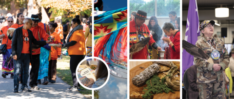 A collage of photography that celebrates Indigenization at the University of Waterloo