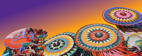 beadwork on a colourful background