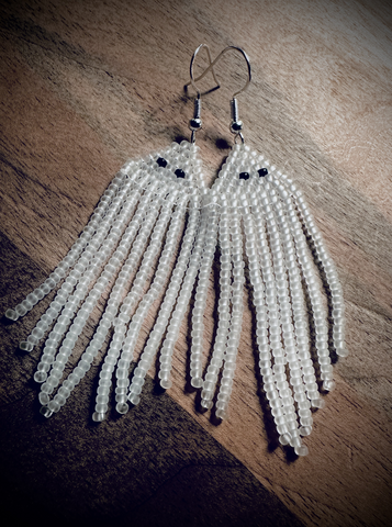 Beaded ghost earrings
