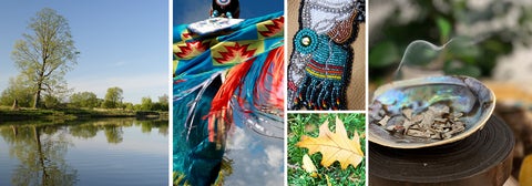 A collage of photos representing the Indigenous community