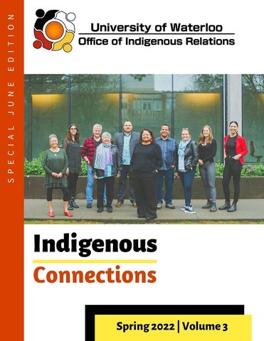 newsletter cover with title, details and photo of indigenous advisory council