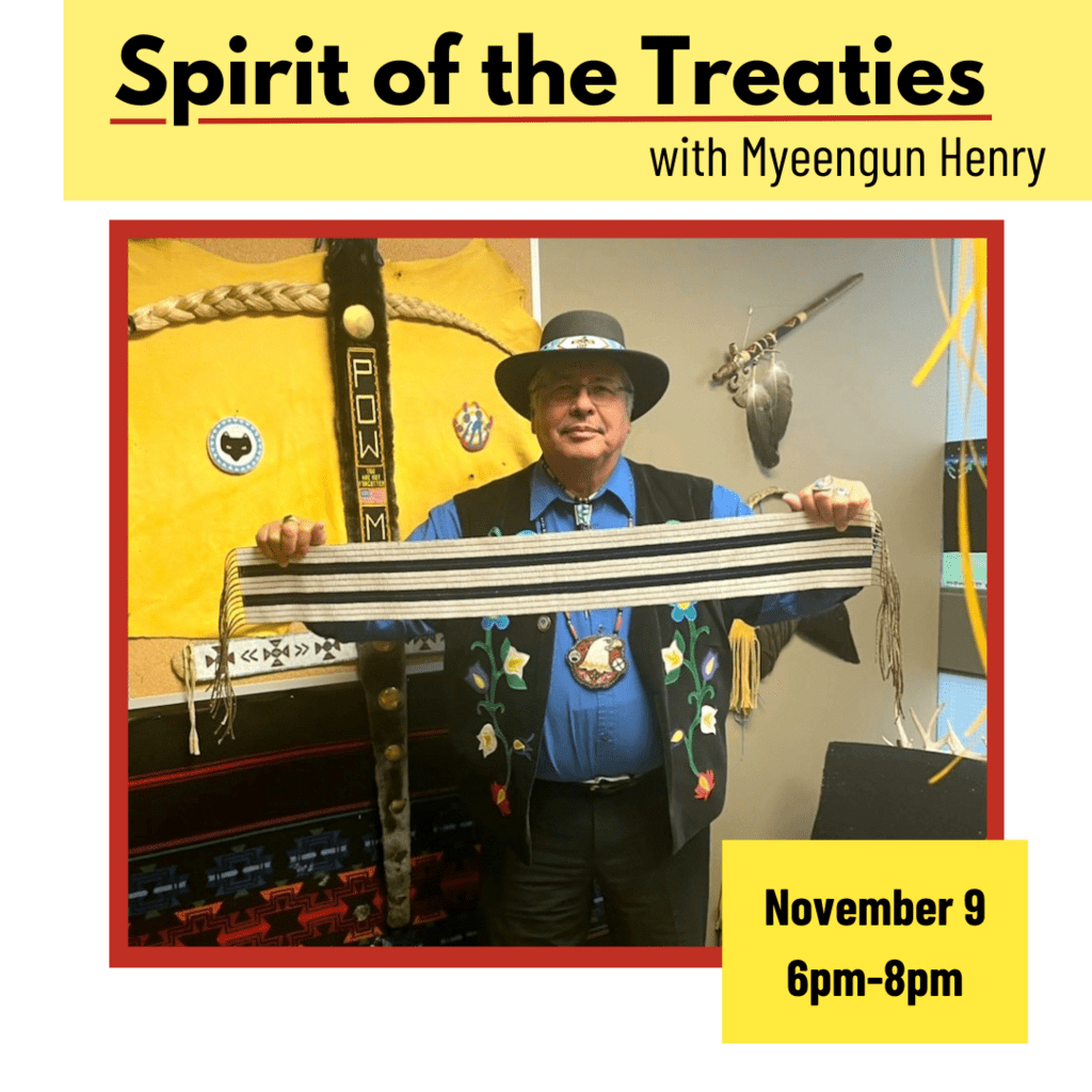event poster for treaties week event with details
