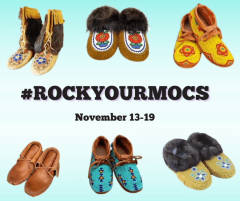 picture of moccassins with #rockyourmocs