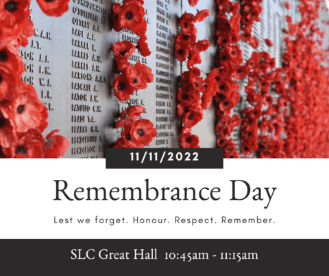 Remembrance day event poster 2022