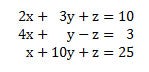 Example of a set of equations aligned at equal sign character