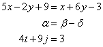 sample equations to align at the equal sign character