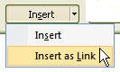 Insert as link option box