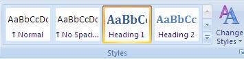 Microsoft Word Styles options