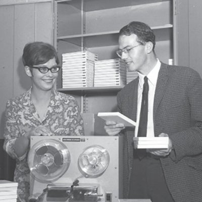 recording lecture in 1968