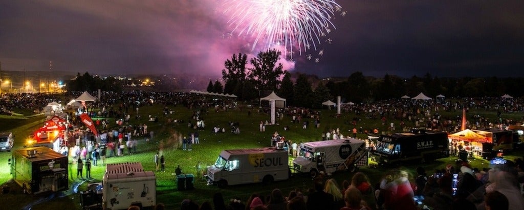 Fireworks over a festival 