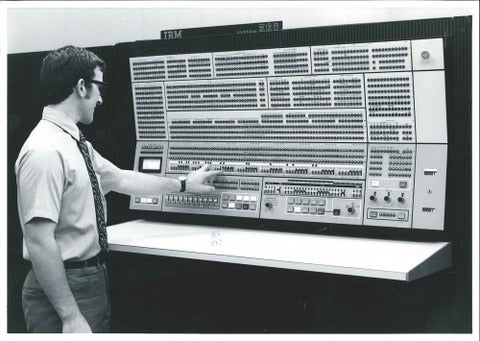 Man using the IBM 360