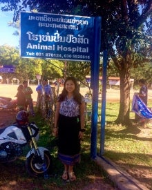 Cynthia in Vientiane, Laos with Veterinarians Without Borders