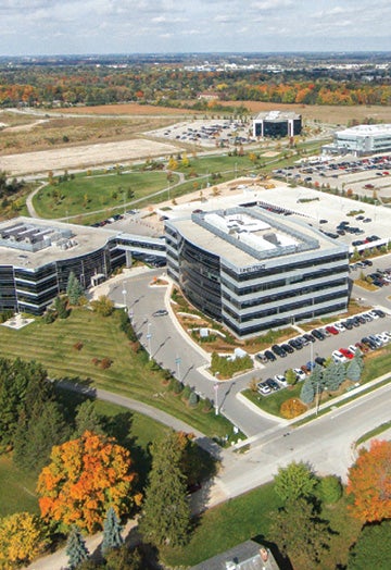 An aerial view of the David Johnston Research and Technology Park.
