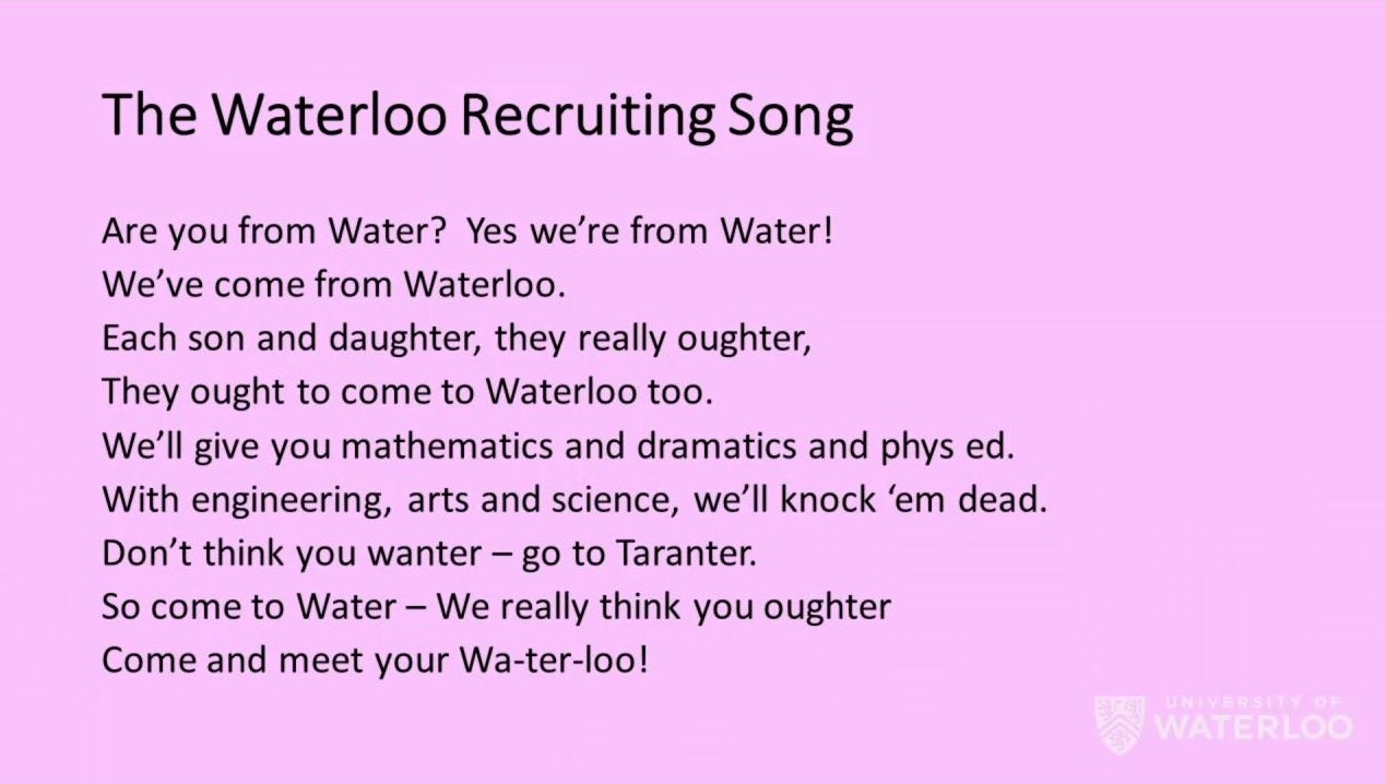 Waterloo Recruitment Song lyrics