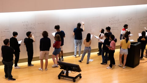USEQIP students solving problems on a white board