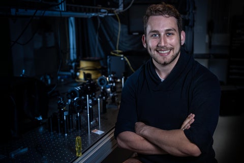 Andrew Cameron in his lab