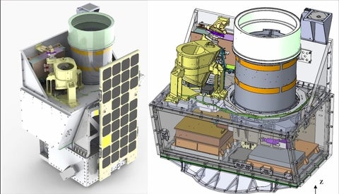 A schematic of a quantum satellite