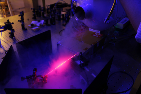 A laser in a lab