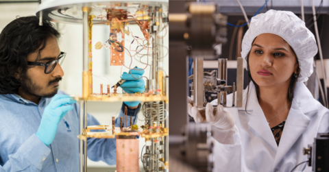 Students working in a quantum lab