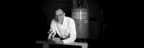 Raymond Laflamme in a lab 