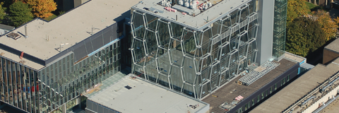 QNC building in an aerial shot