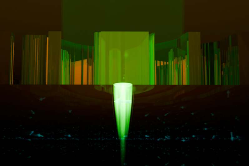A view of the nanojet from the side 