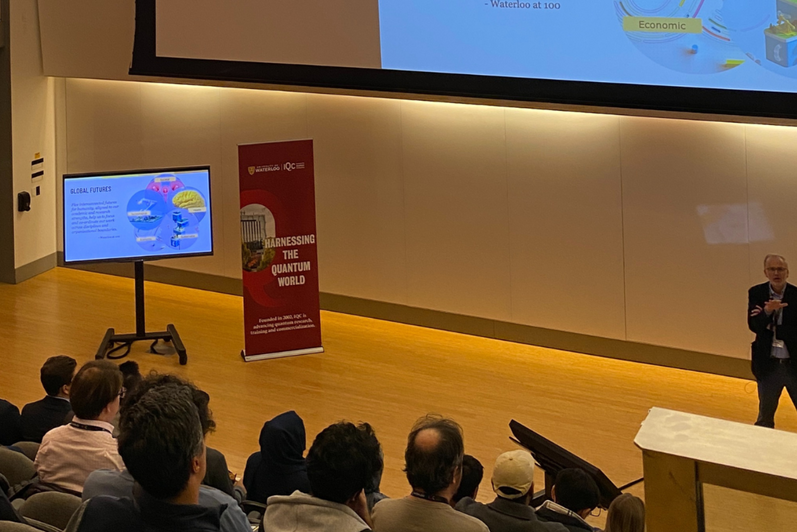 Richard Florizone speaks to the WaveMakers audience at IQC.