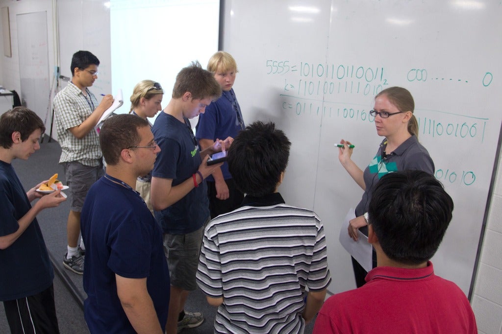 Students attending summer school