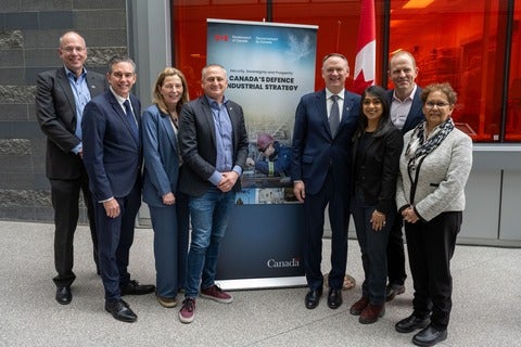 Defence minister, MPs and University of Waterloo senior leadership at QNC