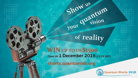 Video camera with logo for Quantum Shorts