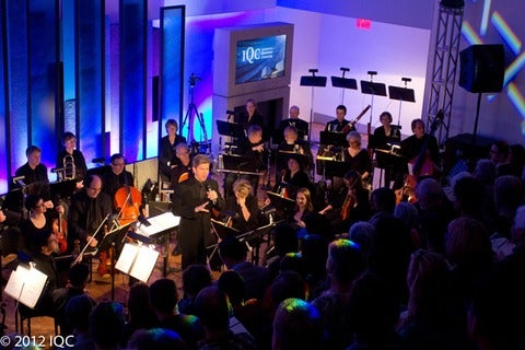 Kitchener-Waterloo Symphony performing in the Quantum-Nano Centre in 2012