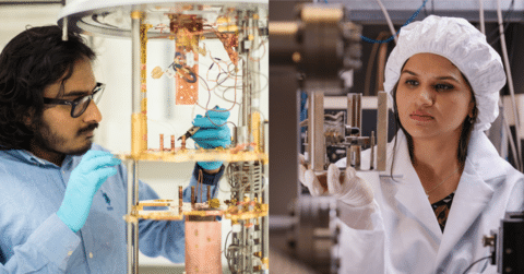Students working in a quantum lab