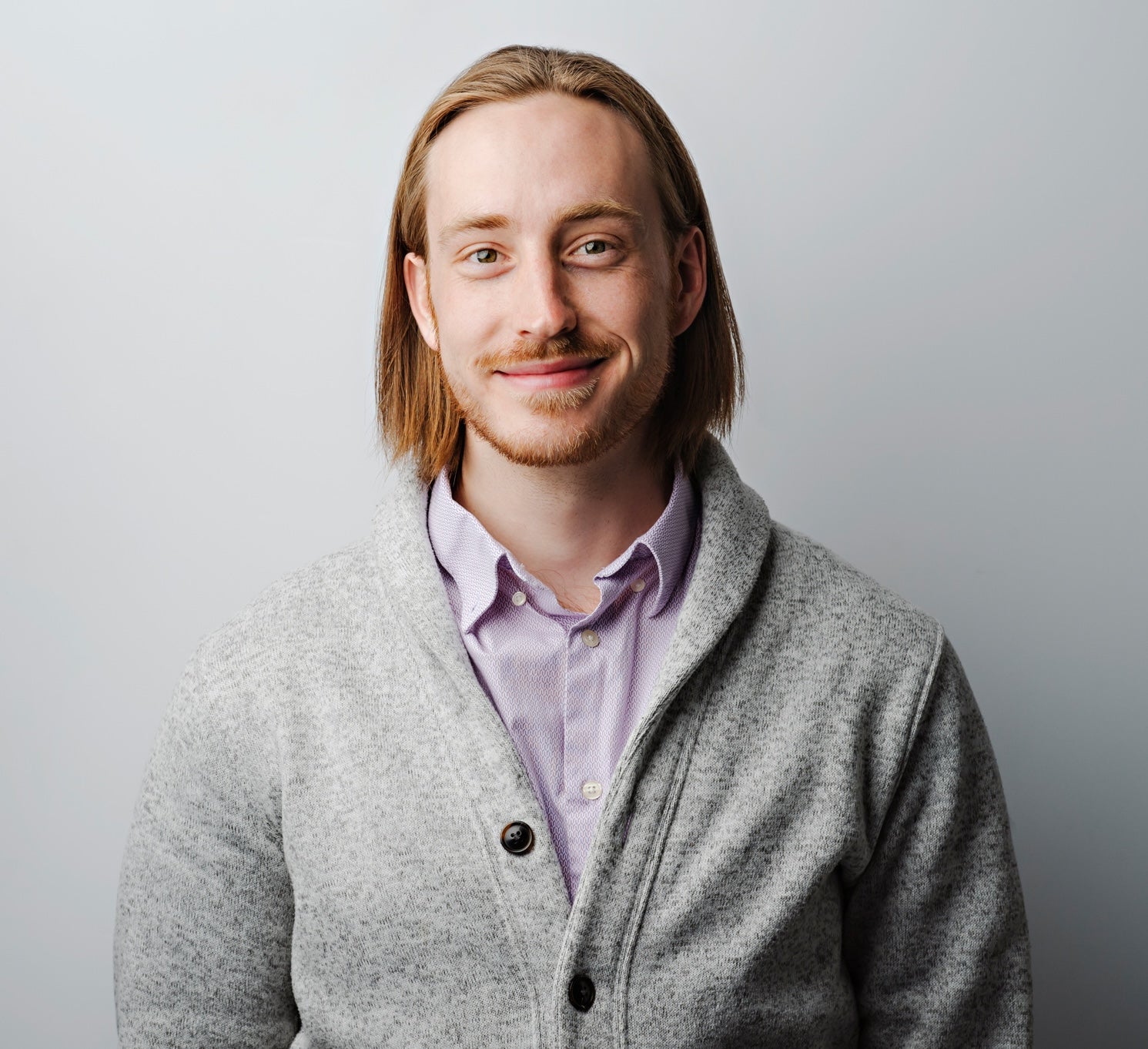 Benjamin MacLellan wearing a grey sweater