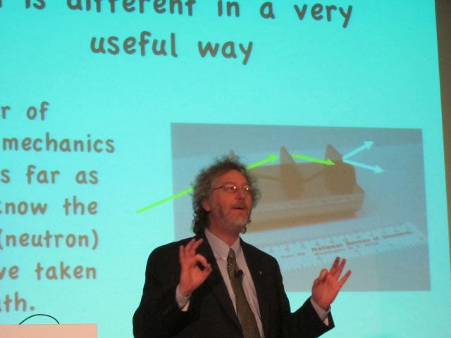 David Cory giving a lecture at a gathering of Canada Excellence Research Chairs