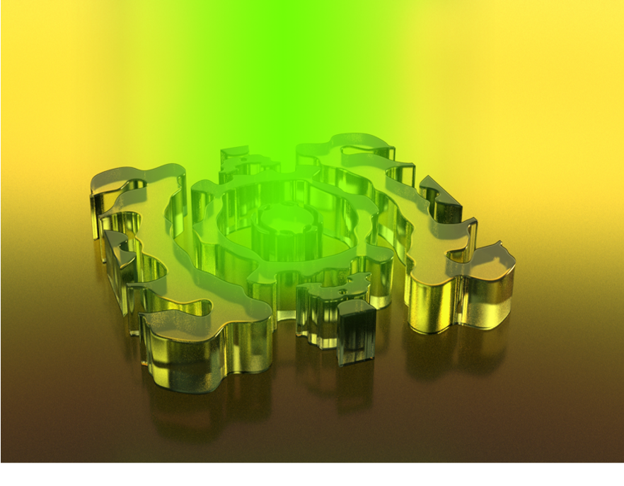 A view of the diamond device and nanojet from the top