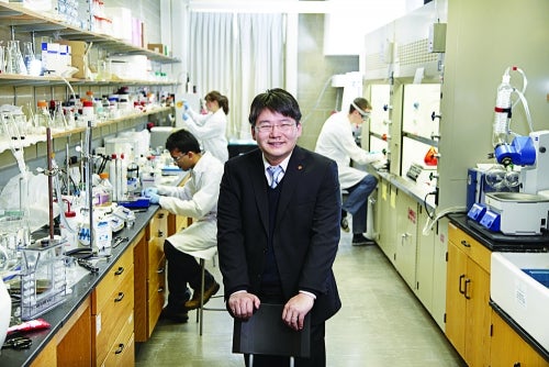 Frank Gu in his lab