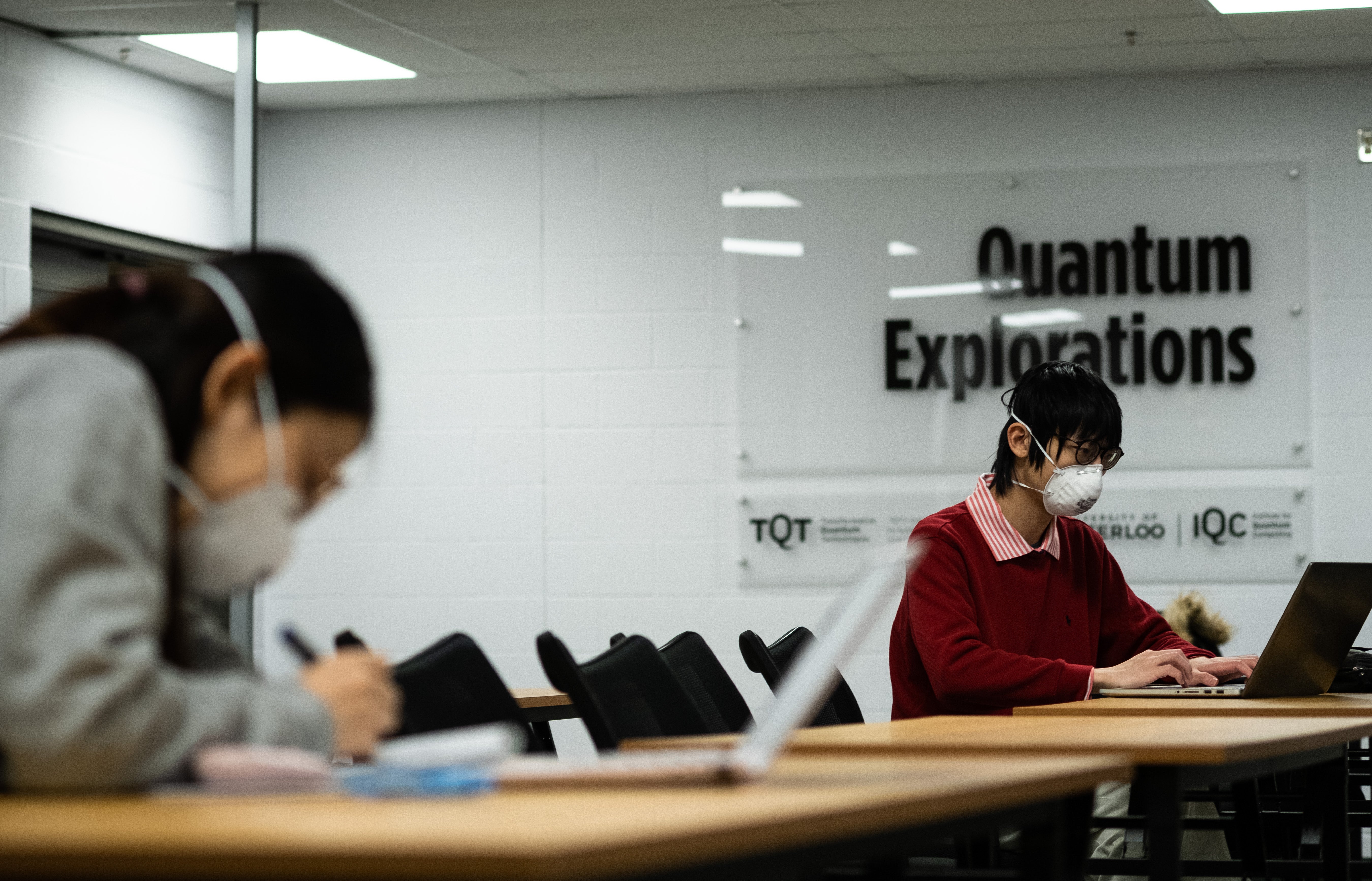 Two students in the Quantum Exploration Space (QES)