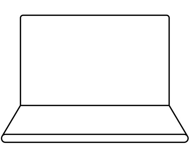 Black and white illustration of a computer monitor