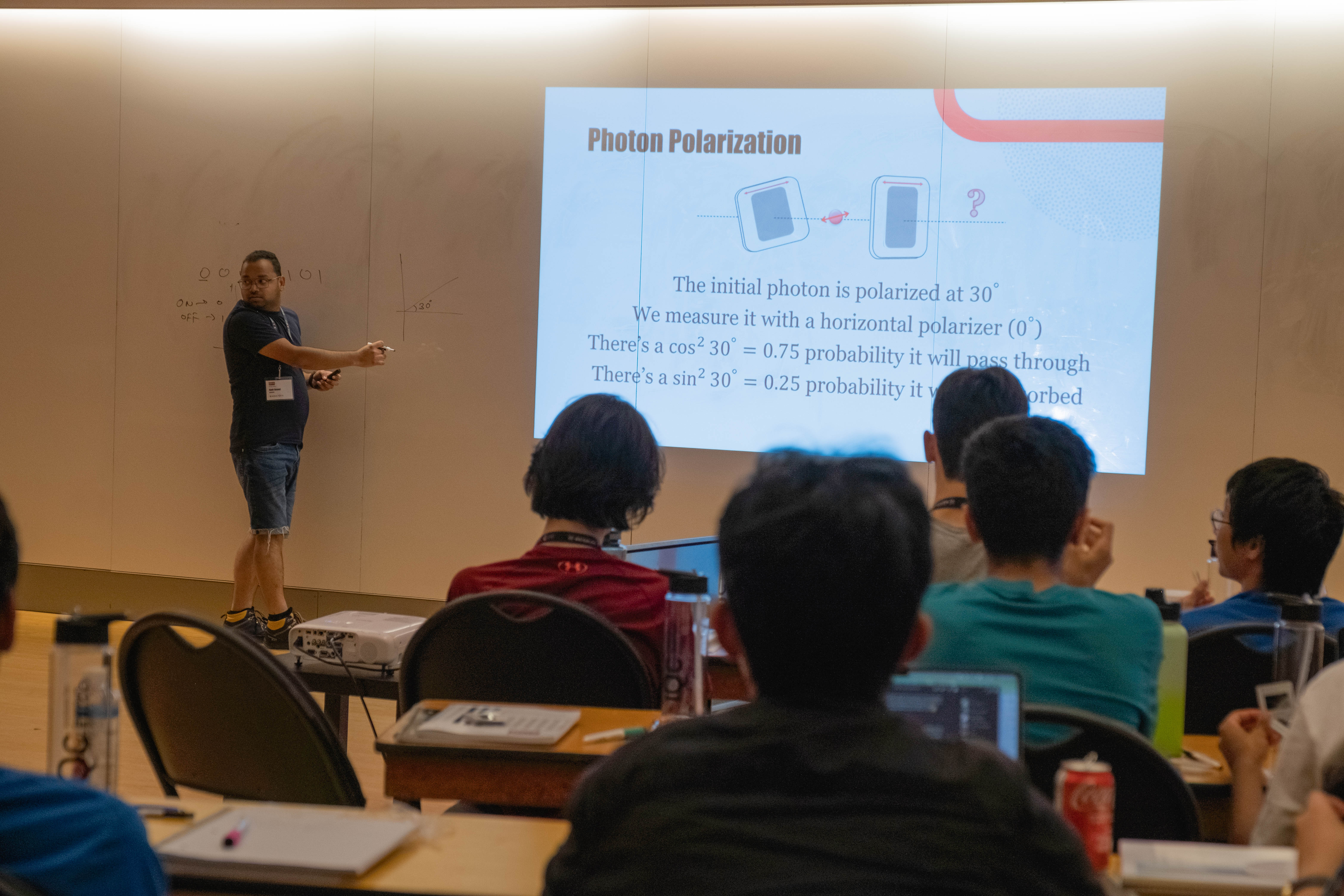 Amit Anand giving an outreach lecture to high school students